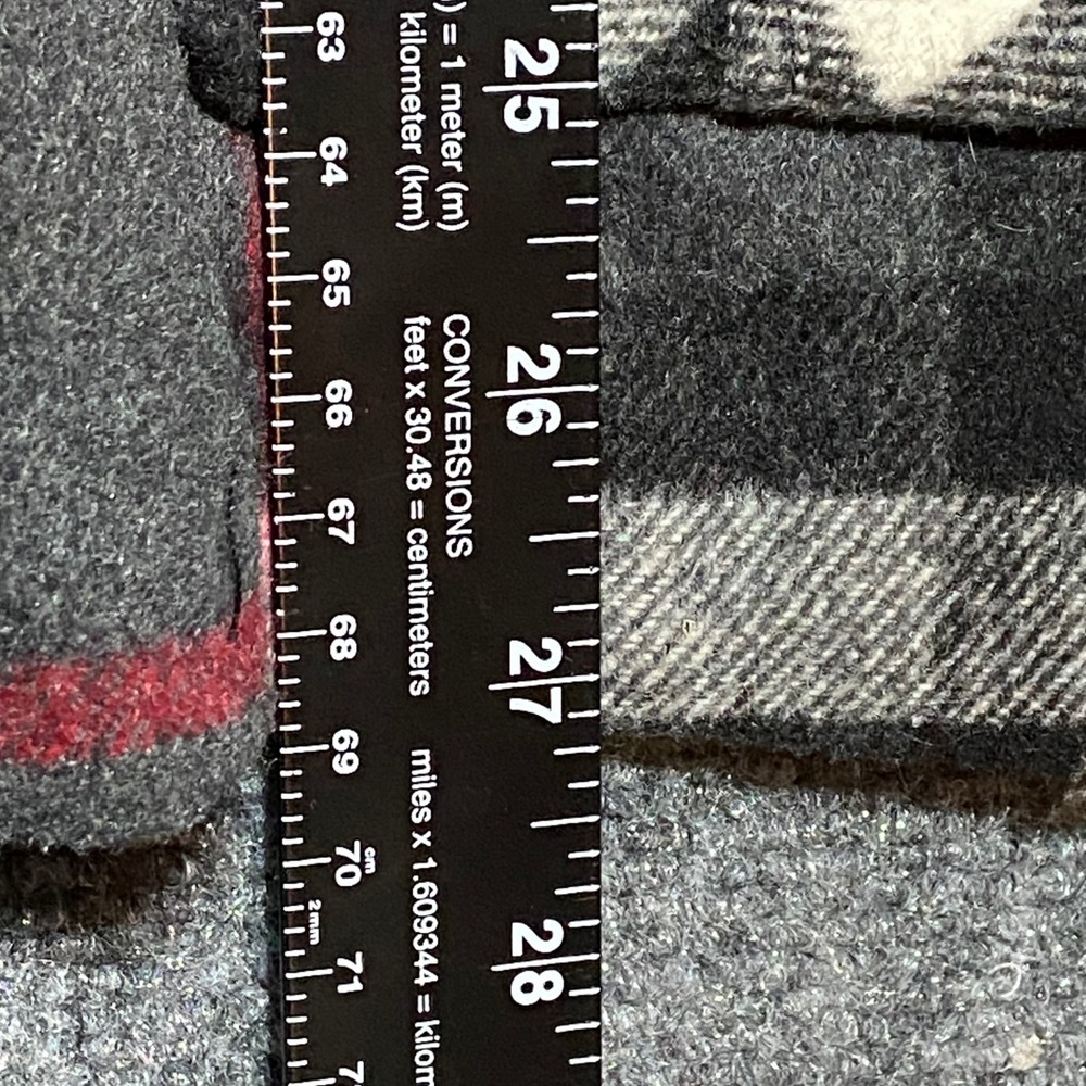 Urban Republic Women's XL Plaid Double Breasted‎ Pea Coat Faux Fur Hood Pockets - Picture 12 of 14